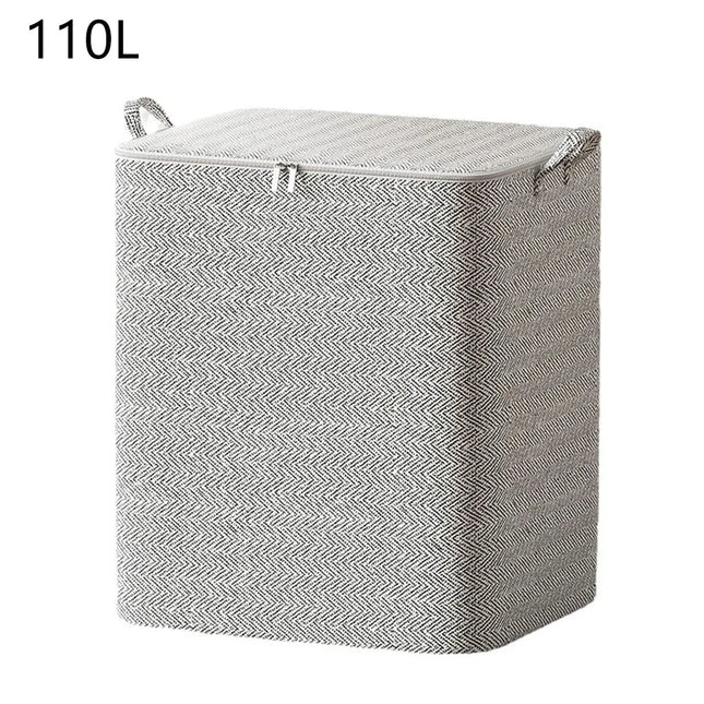 Dustproof Organizers Foldable Toy Organizer Box Stackable House-Moving with Handle Zipper for Blanket Comforter Clothing Bedding