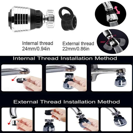 2 Modes 360 Rotatable Bubbler High Pressure Faucet Extender Water Saving Bathroom Kitchen Accessories Supplies Kitchen Gadgets