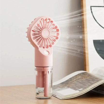 1pc Portable Handheld Spray Fan Water Spray Mist Fan Student Dormitory Mini Fan Summer Supplies Cooling Tools Outdoor Small Fan