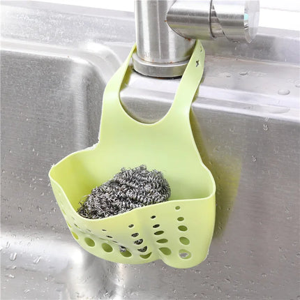 Hot Home Storage Drain Basket Kitchen Sink Holder Adjustable Soap Sponge Shlf Hanging Drain Basket Bag Kitchen Accessories
