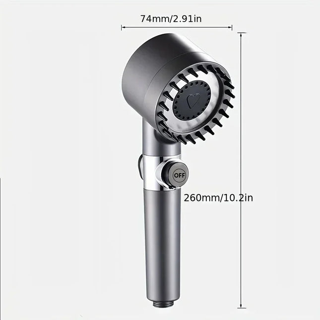 Shower Head Kit High Pressure Shower Head for Hard Water High Pressure Shower 3-mode Adjustable Spray with Massage Bathroom