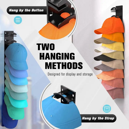Wall-mounted Baseball Cap Storage Rack Punch-free Baseball Cap Organizer With Adhesive Can Accommodate 10 Hats Home Storage