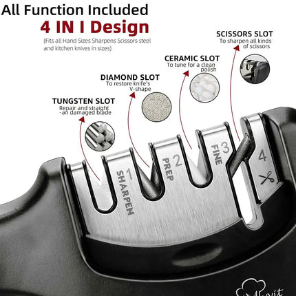 Knife Sharpener Professional Sharpening Stone Whetstone Grindstone 2/3/4 Stages Kitchen Knives Scissor Grinder Stone Householder