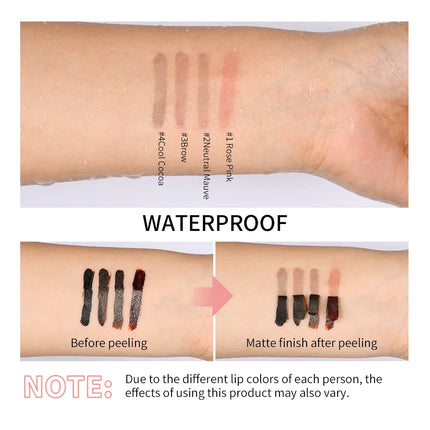 Waterproof Lip Liner Peel Off Tattoo Lipgloss Waterproof Long Lasting Matte Lip Tint Brown Contour Tear-off Lips Stain Cosmetic