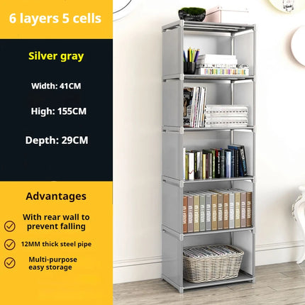 Simple Bookshelf Floor To Ceiling Dormitory Space Saving Home Storage Rack Wear-resistant Rack Multifunctional Storage Cabinet