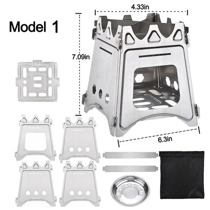 Portable Stainless Steel Camping Wood Stove