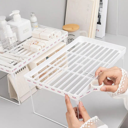 Kitchen Cupboard Organizer Shelf Space Saving Cabinet Foldable Storage Rack Spice Jars Spice Rack Bathroom Kitchen Accessories