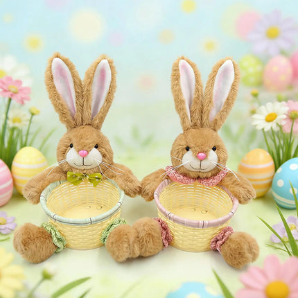 Easter Basket Cute Bunny Shape Eggs Container Candy Storage Basket for Kids Party Home Holiday Family Gatherings Food Snacks