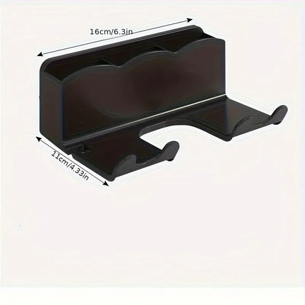 Non-Perforated Wall-Mounted Hair Dryer Storage Rack