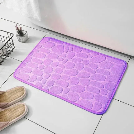 Embossed Fiber Anti-Slip Bathroom Pebble Floor Mat