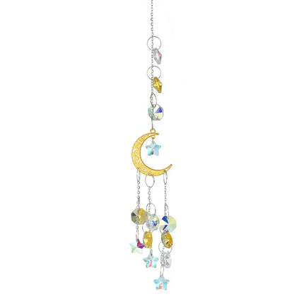Crystal Moon Pentagram Suncatcher