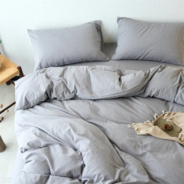 2025 New All-cotton Quilt Cover Class A Yarn-dyed Washed Cotton Single Bed Cover Solid Light Blue Breathable Bedding 220x240