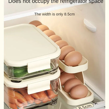 Automatic Scrolling Egg Rack Holder Storage Box Egg Basket Container Organizer Rolldown Refrigerator Egg Dispenser For Kitchen