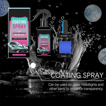 Car Coating Spray Hydrophobic Auto Glass Coating Agent Waterless Wash Car Refurbishment Brightening Waxing Polishing Spray