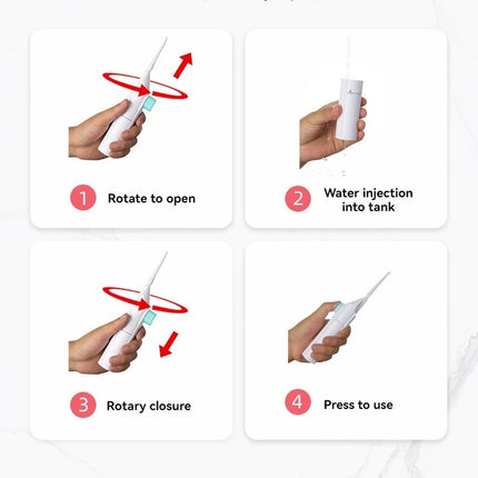 Household High Pressure Oral Irrigator Portable Teeth Clean Water Dental Floss Manual High Pressure Water Toothpick