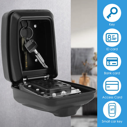 Wall-Mount Key Lock Box Weatherproof Security Safe