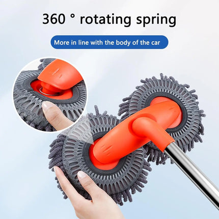 Car Double Head Car Wash Mop Car Wash Brush Rotating Not Hurt The Car Soft Brush Long Handle Detachable Retractable Car Brush