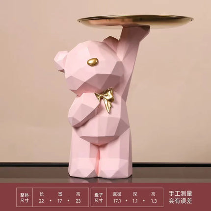 Cute Resin Geometric Bear Storage Tray