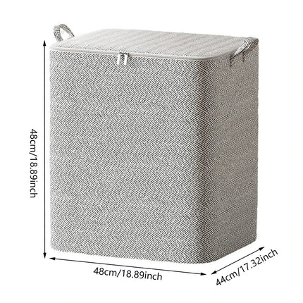 Dustproof Organizers Foldable Toy Organizer Box Stackable House-Moving with Handle Zipper for Blanket Comforter Clothing Bedding