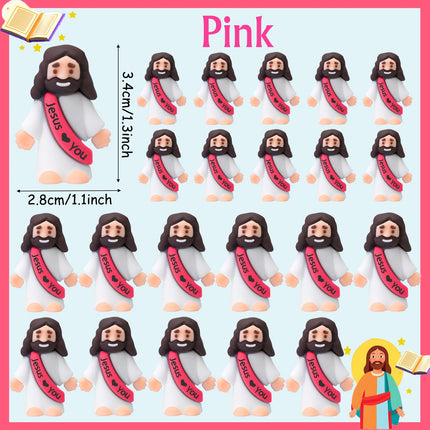 50-200Pcs Mini Jesus Figures Jesus Loves You Christ Toys Multicolor Tiny Jesus Figures Religious Party Favors Easter Egg Stuffer