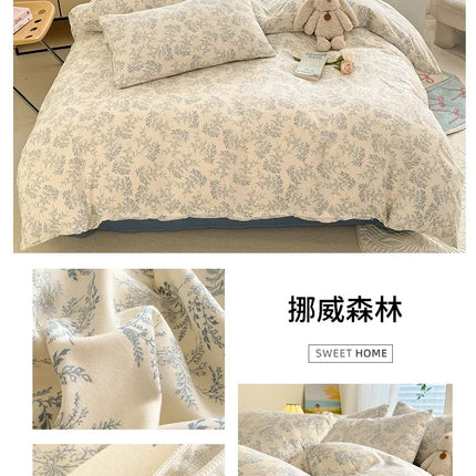 Floral Style Duvet Cover Sets Single/Queen/King Soft Washed Cotton Bed Cover Sets 240x220 Bedding Sets