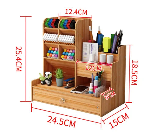 Wooden Desk Organizer DIY Pen Holder