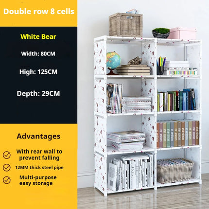 Simple Bookshelf Floor To Ceiling Dormitory Space Saving Home Storage Rack Wear-resistant Rack Multifunctional Storage Cabinet