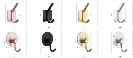 Self-adhesive Bathroom Hook Key Bag Shower Door Robe Towel Adhesive Hanger Kitchen Accessories For Organizer Wall Stickers Hooks