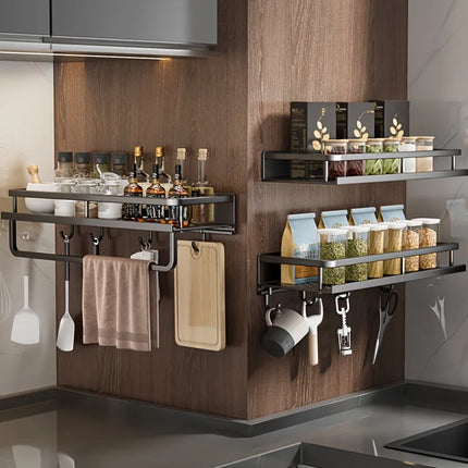 Aluminum Wall-Mounted Kitchen Spice Rack