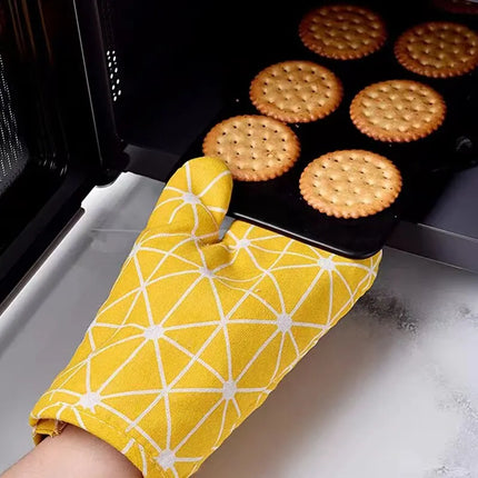1 Pack Of Cotton And Linen Baking Gloves Microwave Oven Gloves Home Insulation Kitchen Baking Oven Special Tools