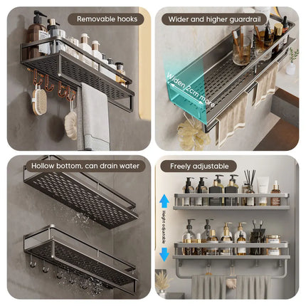 Punch-Free Bathroom Shelf Shampoo Rack