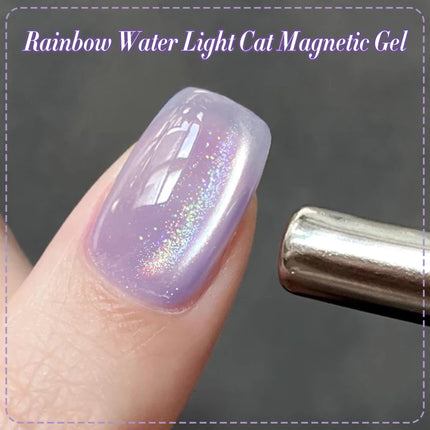 BORN PRETTY 10ml Rainbow Purple Water Light Cat Magnetic Gel Nail Polish Shining Sliver-light Holographics Semi Permanent UV Gel