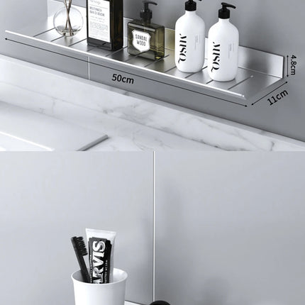 ULA Bathroom Storage Rack 30-50cm Modern Bathroom Shelves Black Silver Kitchen Wall Shelf Home Accessories