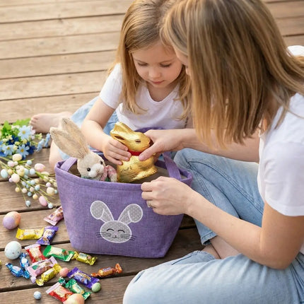 Cartoon Rabbit Storage Basket Wear-resistance Decorative Rabbit Egg Basket with Handle Large Capacity Happy Easter Handbag