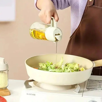 16oz Oil Dispenser Bottle for Kitchen, 2 in 1 Olive Oil Dispenser and Oil Sprayer, 470ml Olive Oil Spray Bottle for Cooking