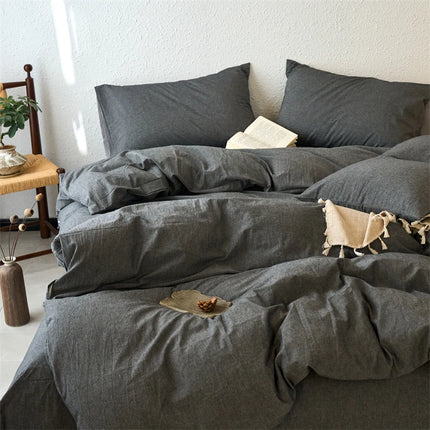 2025 New All-cotton Quilt Cover Class A Yarn-dyed Washed Cotton Single Bed Cover Solid Light Blue Breathable Bedding 220x240
