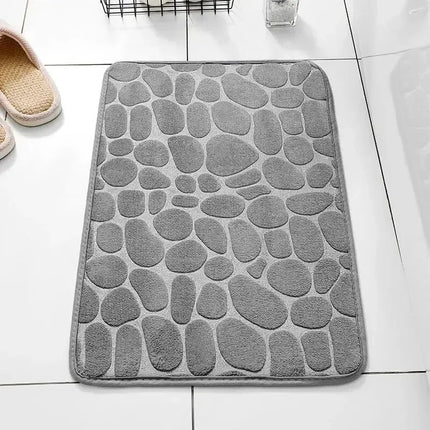 Embossed Fiber Anti-Slip Bathroom Pebble Floor Mat