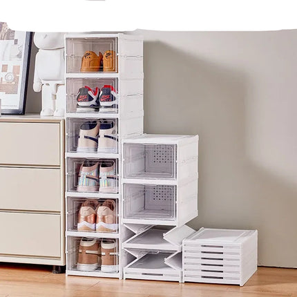 6-Layer Foldable Transparent Shoe Storage Box