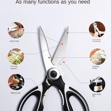Kitchen Scissors Chicken Bone Scissors with Cover Stainless Steel Heavy Duty Multipurpose Scissors for Opening Bottle Nutcracker
