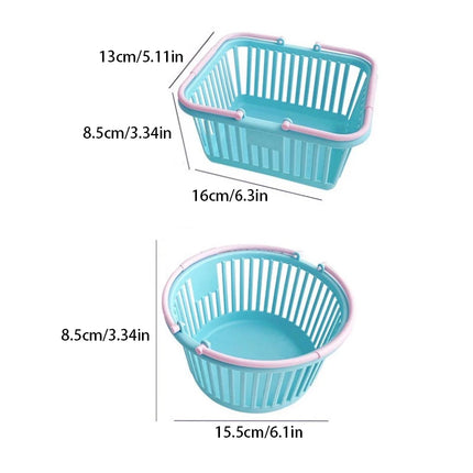New Plastic Basket Organizer Portable Shopping Storage Box Desktop Sundries Toy Fruit Stationery Organizer Home Storage Baskets