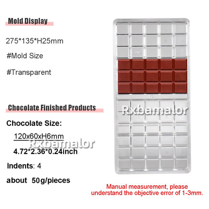Polycarbonate Chocolate Mould Candy Chocolate Bar Sphere Mold Acrylic Bonbons Confectionery Kitchen Baking Pastry Utensils Tools