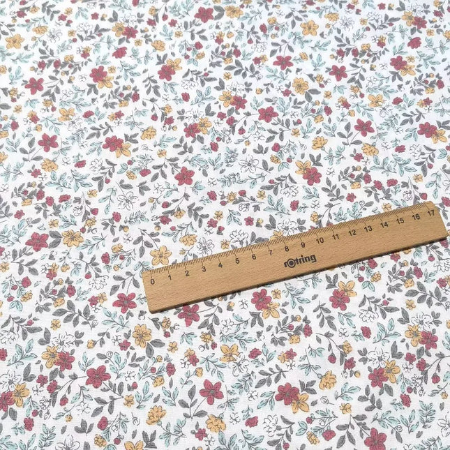 235xx50cm Floral Print Fabric with Small Patterns for Shirts, Dresses, DIY Crafts, and Bedding