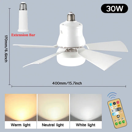 E27 LED Fan Light with Remote