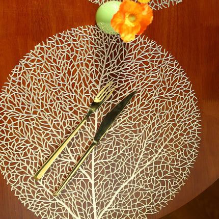 Golden Leaf PVC Placemats Set