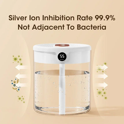 Dual Nozzle Humidifier Multifunctional Household Atomizer 2L Night Light Intelligent Digital Display Bedroom Office Fresh Air