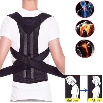Adjustable Back Posture Corrector With Breathable Shoulder Straps And Waist Belt For Boys And Girls To Relieve Back Strain