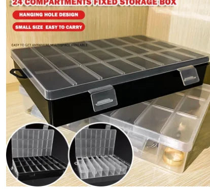 24-Grid Plastic Storage Box