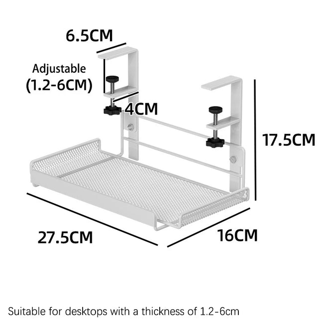 No-Drill Under-Desk Cable Management Tray