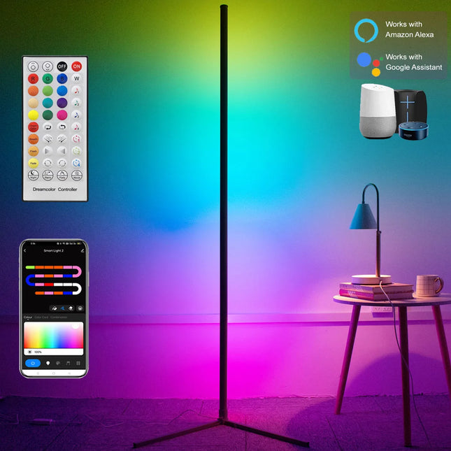 160cm Smart Tuya RGB Corner Floor Lamp