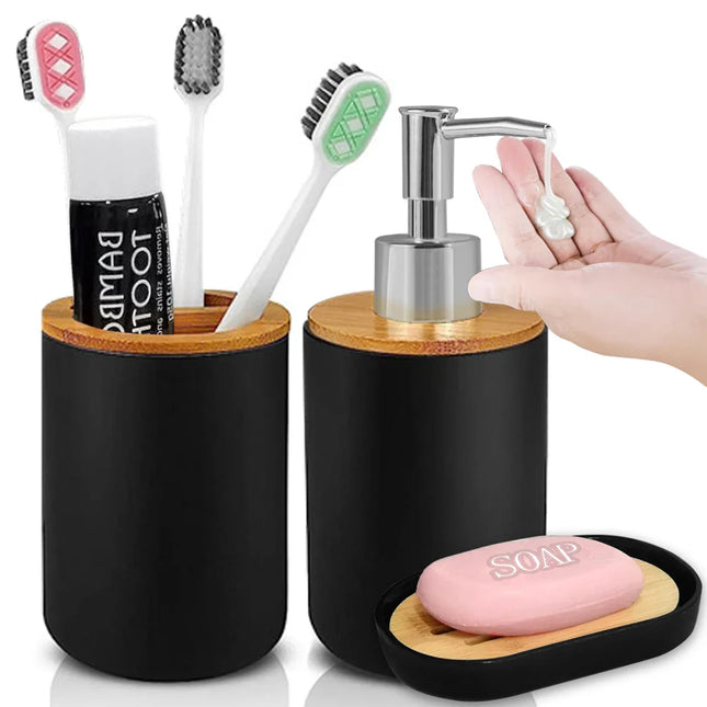 Bathroom Set Soap Dispenser Toothbrush Holder